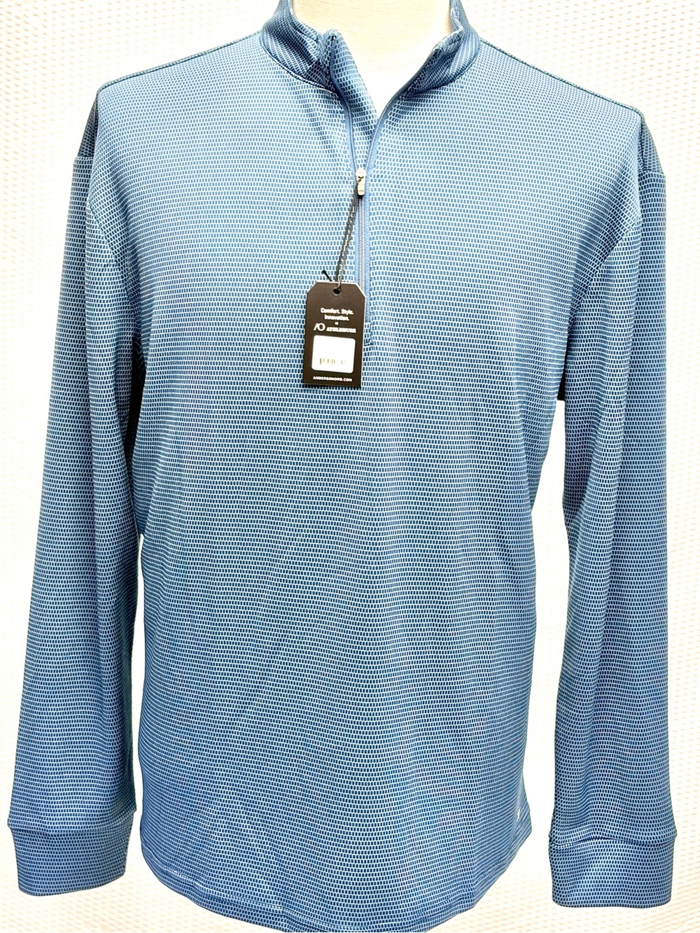 Anderson Ord Beachcomber Pullover Men’s L Navy Quarter Zip Performance NWT